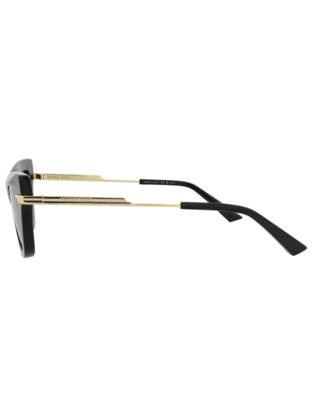 New Bottega Veneta Women's Sunglasses Cat Eye Recycled Acetate Frame Black Gold